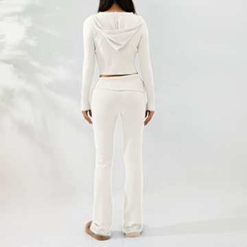 Stylish Women Knit Two Piece Set - Hoodie & Leggings