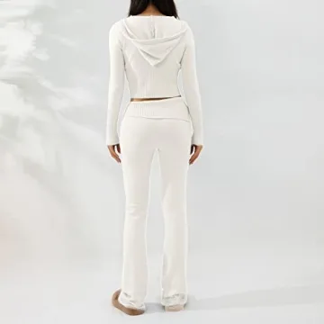 Stylish Women Knit Two Piece Set - Hoodie & Leggings