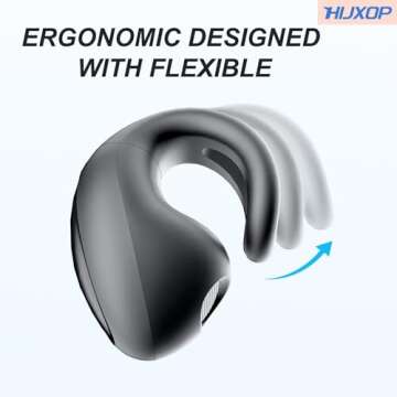 Hijoxp Open Ear Earbuds Lightweight Comfort Clip Wireless Earbuds Sweat Resistant Bluetooth Headphon...
