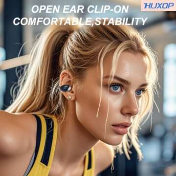 Hijoxp Open Ear Earbuds Lightweight Design with 44H Playtime