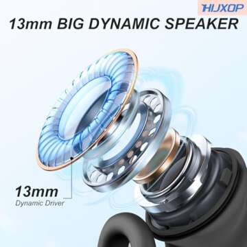 Hijoxp Open Ear Earbuds Lightweight Design with 44H Playtime