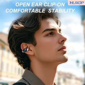 Hijoxp Open Ear Earbuds Lightweight Design with 44H Playtime