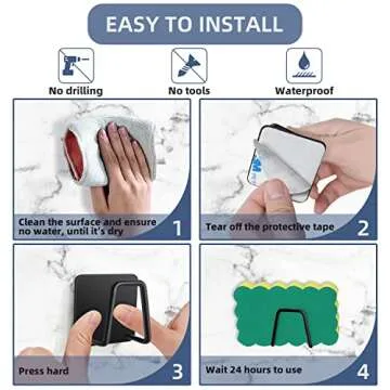 EIXENCOSI Sponge Holder - Rustproof, Adhesive, Modern Design