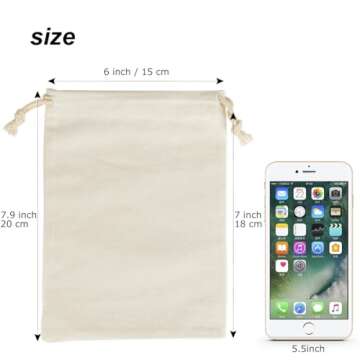 HRX 20pcs Muslin Bags: Durable Cotton Gift Pouches