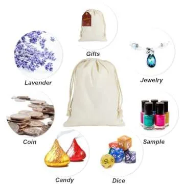 HRX 20pcs Muslin Bags: Durable Cotton Gift Pouches