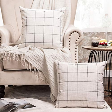 Stylish Modern Farmhouse Plaid Throw Pillow Covers for Home Decor