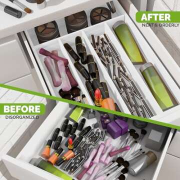 Utopia Kitchen Silverware Organizer - Bamboo Utensil Drawer