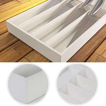 Utopia Kitchen Silverware Organizer - Bamboo Utensil Drawer