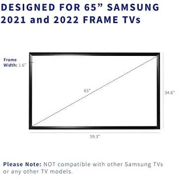 VIVO Steel 65 inch Decorative Modern Beveled Frame Designed for 2021-2022 Samsung The Frame TV, Picture Hanging Style, Quick Install, Black, COVER-SG65F