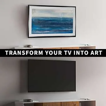 VIVO Steel 65 inch Decorative Modern Beveled Frame Designed for 2021-2022 Samsung The Frame TV, Picture Hanging Style, Quick Install, Black, COVER-SG65F