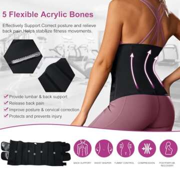 TrainingGirl Women Waist Trainer Cincher Corset Tummy Control Workout Sweat Band Slimmer Belly Belt Weight Loss Sports Girdle