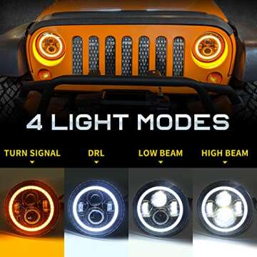 LX-LIGHT Dot Approved 7inch LED Headlights + 4 inch LED Fog Lights