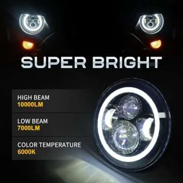 LX-LIGHT 7 inch LED Headlights + 4 inch Fog Lights for Jeep