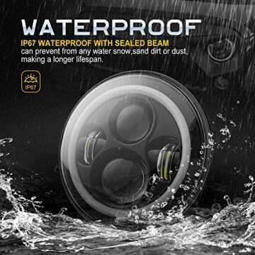 LX-LIGHT 7 inch LED Headlights + 4 inch Fog Lights for Jeep