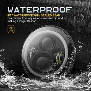 LX-LIGHT 7 inch LED Headlights + 4 inch Fog Lights for Jeep