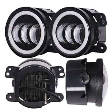 LX-LIGHT 7 inch LED Headlights + 4 inch Fog Lights for Jeep