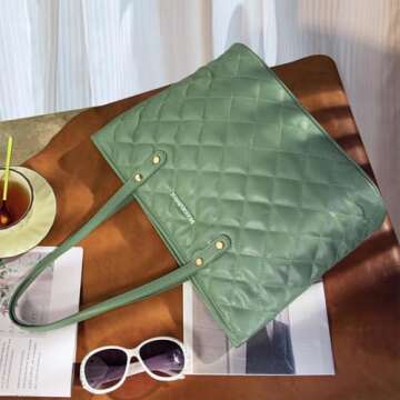 Montana West Quilted Handbag for Women - Stylish Tote Purse, Vegan Leather