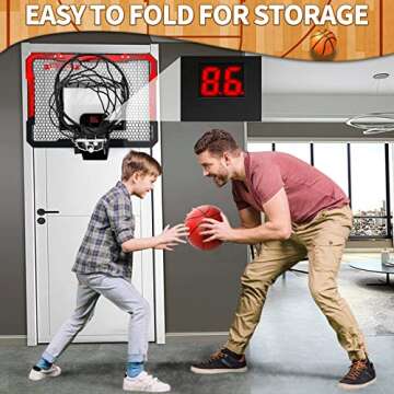 Basketball Hoop Indoor for Kids 16.5" X 12.5" - Automatic Scoring Basketball Hoop Mini Basketball Ho...