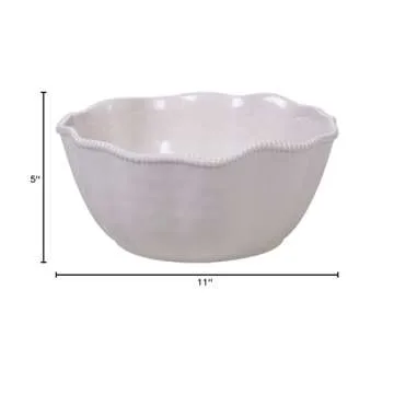 Certified International Perlette Cream Deep Bowl 11" x 5" Servware, Accessories,Hostess Serving