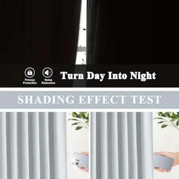 Vision Home Pinch Pleated Full Blackout Curtains Linen Blended Room Darkening Window Curtains 84 inch for Living Room Bedroom Thermal Insulated Pinch Pleat Drapes with Hooks 2 Panel 40"Wx84"L,Blue Fog