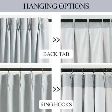 Vision Home Pinch Pleated Full Blackout Curtains Linen Blended Room Darkening Window Curtains 84 inch for Living Room Bedroom Thermal Insulated Pinch Pleat Drapes with Hooks 2 Panel 40"Wx84"L,Blue Fog