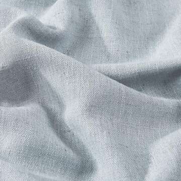 Vision Home Pinch Pleated Full Blackout Curtains Linen Blended Room Darkening Window Curtains 84 inch for Living Room Bedroom Thermal Insulated Pinch Pleat Drapes with Hooks 2 Panel 40"Wx84"L,Blue Fog