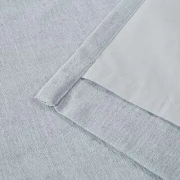 Vision Home Pinch Pleated Full Blackout Curtains Linen Blended Room Darkening Window Curtains 84 inch for Living Room Bedroom Thermal Insulated Pinch Pleat Drapes with Hooks 2 Panel 40"Wx84"L,Blue Fog