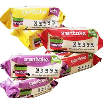 Smartcake Bundle; gluten free, sugar free, low carb, keto snack cakes. 6x twin packs; 2x chocolate 2x lemon 2x cinnamon: