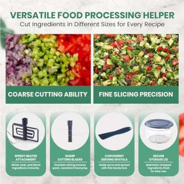 Vivaant Manual 5 Cup Food Processor - Quick & Efficient