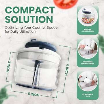 Vivaant Manual 5 Cup Food Processor - Quick & Efficient