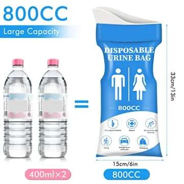 DIBBATU Disposable Urine Bag,12 PCS 800ML for Travel, Emergency Portable Pee Bag and Vomit Bags, Unisex Urinal Bag as Toilet Bag Suitable for Camping, Traffic Jams Pregnant, Patient, Kids