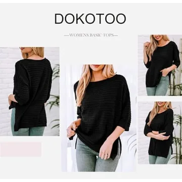 Dokotoo Plus Size 3/4 Sleeve Tunic Top for Women