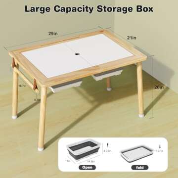 Sensory Table for Toddlers 1-3 - Multifunction Toddler Activity Table with Block Lid & 2 Storage Bin,Sturdy Play Sand Table,Kids Table for Indoor and Outdoor,Christmas and Birthday Gifts