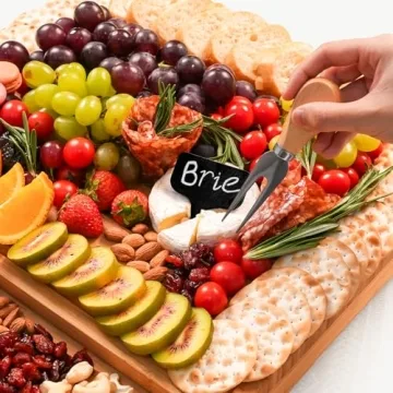 Extra Large 33.7x15.7 inch Charcuterie Boards Gift Set, 100% Bamboo Cheese Board and Knife Set, Cool Meat Cheese Platter Tray, House Warming Gifts New Home, Christmas Birthday Gift Ideas for Women Mom