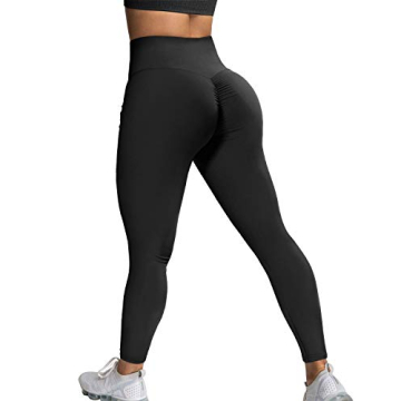 ZITAIMEI Scrunch Butt Lifting Ruched Leggings for Women High Waisted Textured Tummy Control Push Up ...