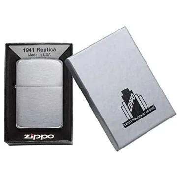 Zippo 1941 Replica Lighter in Brushed Chrome