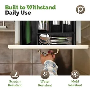 Pristine Bamboo Silverware Organizer for Kitchen Drawers