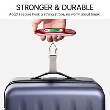 FREETOO Luggage Scale Portable Digital Hanging Scale for Travel, Suitcase Weight Scale with Superior Piano Lacquer 110 Lb/ 50Kg Capacity, Battery Included