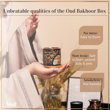 Oud Bakhoor Variety Box & Burner – 20 Pieces for Home Fragrance