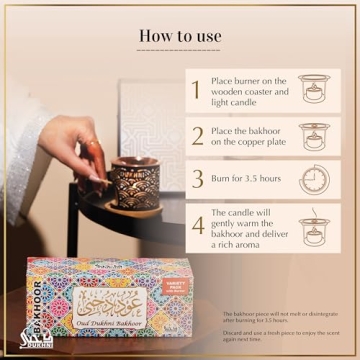 Oud Bakhoor Variety Box & Burner – 20 Pieces for Home Fragrance