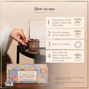Oud Bakhoor Variety Box & Burner – 20 Pieces for Home Fragrance