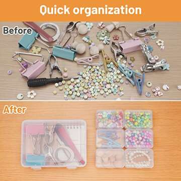 Mathtoxyz Clear Bead Organizers - 2PCS Transparent Storage