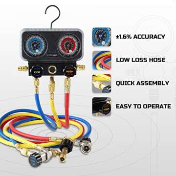 Lichamp A/C Manifold Gauge for R134A R22 R12 R502