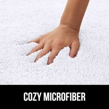 Gorilla Grip Premium Luxury Bath Rug, Absorbent, Soft, Thick Shag, Plush Bathroom Mat Rugs, Machine Washable, Microfiber Quick Dry, Mats for Shower, Bathtub and Floor Accessories, 24x17, White