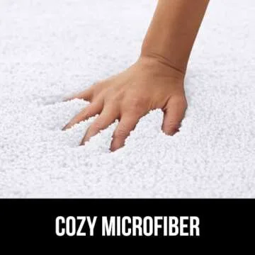Gorilla Grip Premium Luxury Bath Rug, Absorbent, Soft, Thick Shag, Plush Bathroom Mat Rugs, Machine Washable, Microfiber Quick Dry, Mats for Shower, Bathtub and Floor Accessories, 24x17, White