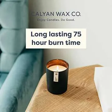 Calyan Wax Soy Wax Candle, Cedar & Tobacco Scented Candle for The Home | Premium Candles with Essential Oils | 10.2 oz 50 Hour Burn Time | Soy Candles in Matte Black Jar
