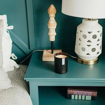 Calyan Wax Soy Wax Candle, Cedar & Tobacco Scented Candle for The Home | Premium Candles with Essential Oils | 10.2 oz 50 Hour Burn Time | Soy Candles in Matte Black Jar