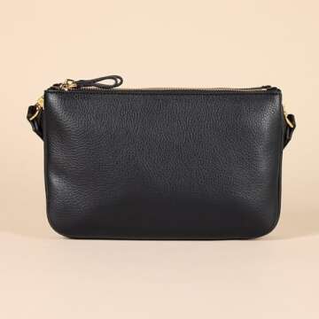 Amazon Essentials Women's Minimal Crossbody Bag, Black, One Size