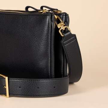 Amazon Essentials Women's Minimal Crossbody Bag, Black, One Size