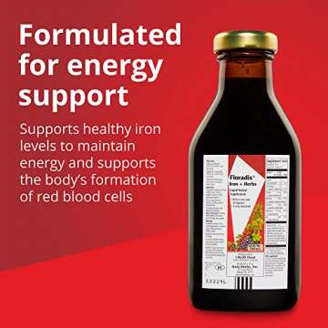 Floradix Iron + Herbs, 8.5 Fl Oz Glass Bottle